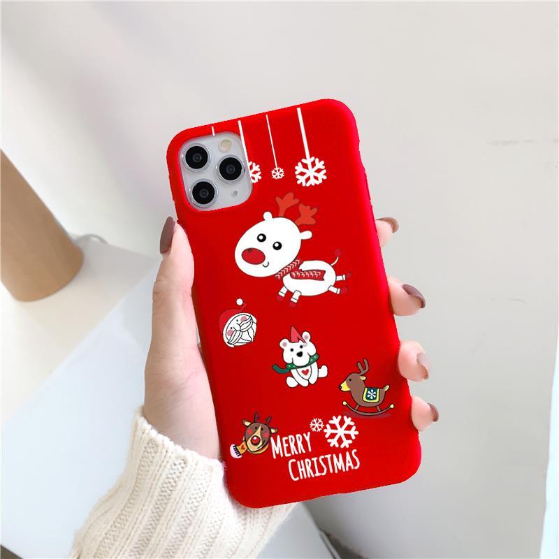 Christmas red cartoon frosted painted phone case Christmas red cartoon frosted painted phone case